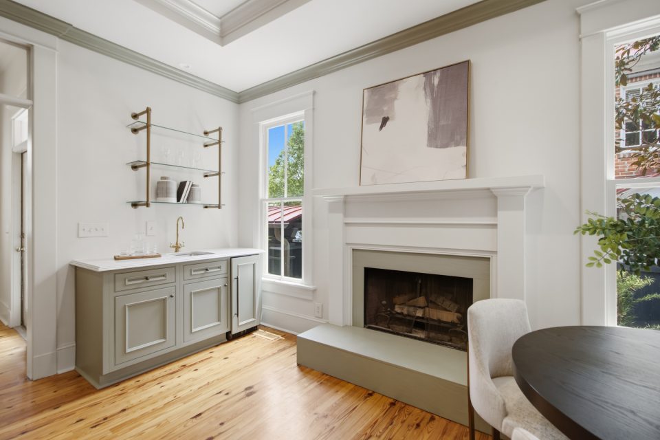 Powder room detail at 173 Tradd Street